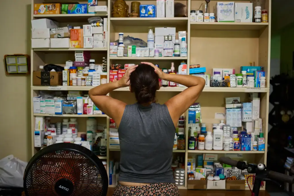 Laura Mendoza, who runs the “Medicine Is Not for Sale”...