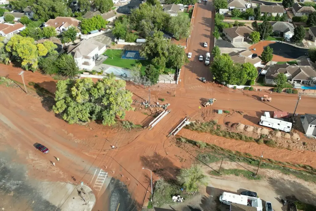 This image taken from video provided by Landon Christensen shows...