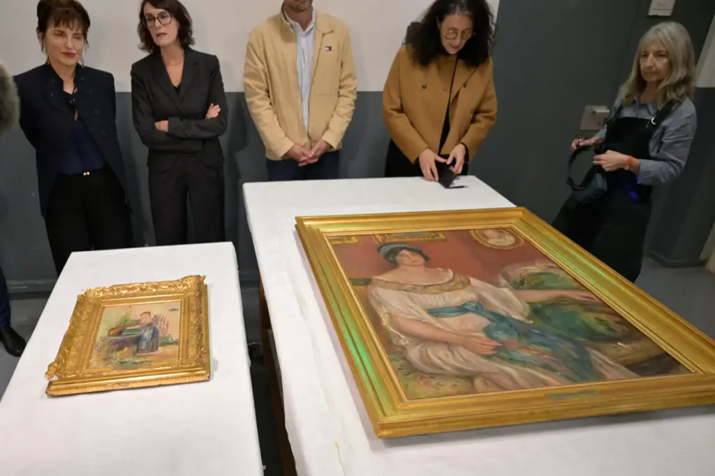 Recovered paintings stolen from the Renoir Museum