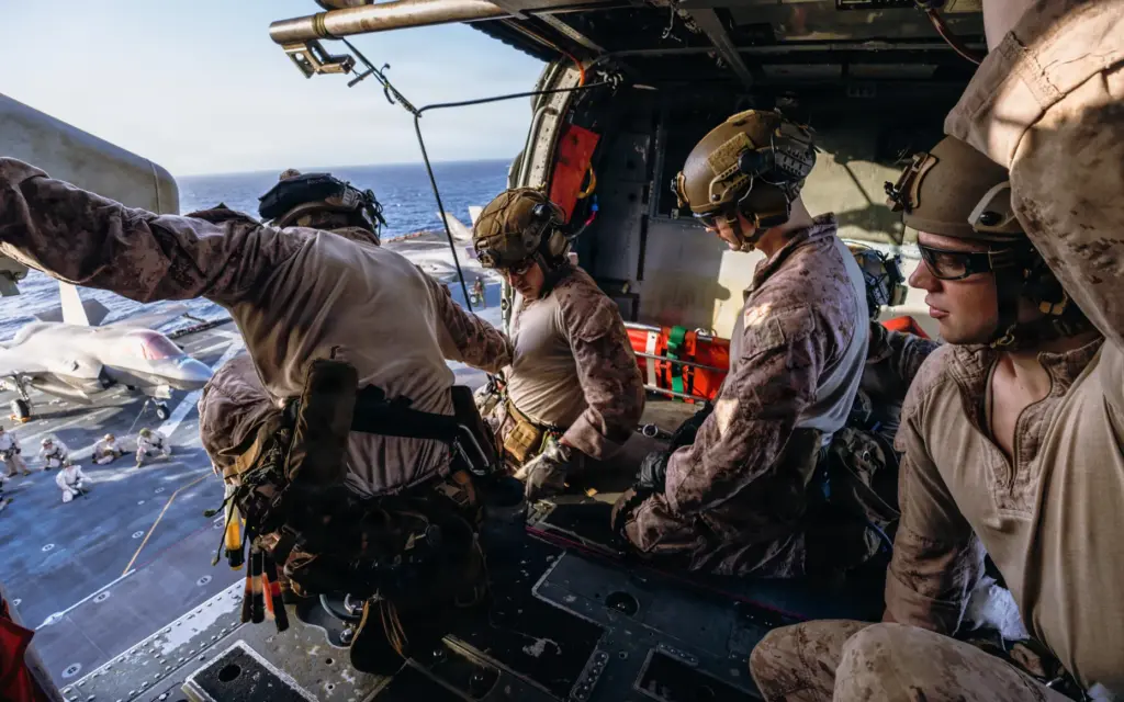 U.S. Marines with Maritime Raid Force, 31st Marine Expeditionary Unit,...