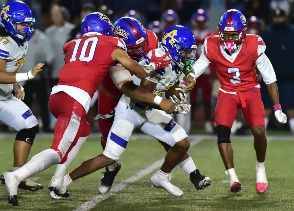 Bishop Amat back Justin Clinton gets swarmed by defenders vs....