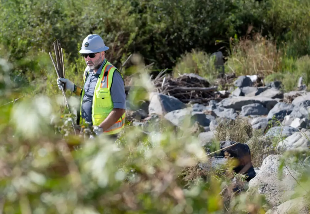 Giles Matthews, regulatory permitting manager with Orange County Public Works,...