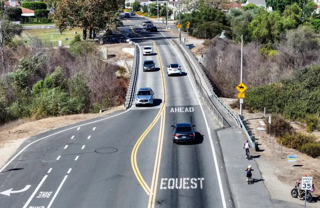 The equestrian crossing on La Novia Avenue near the San...