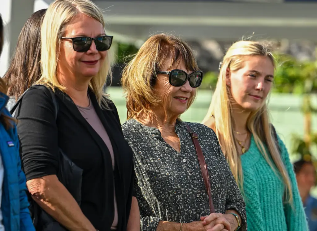 Katie Wright, left, Rebecca West, center, and Brooke Wright, the...