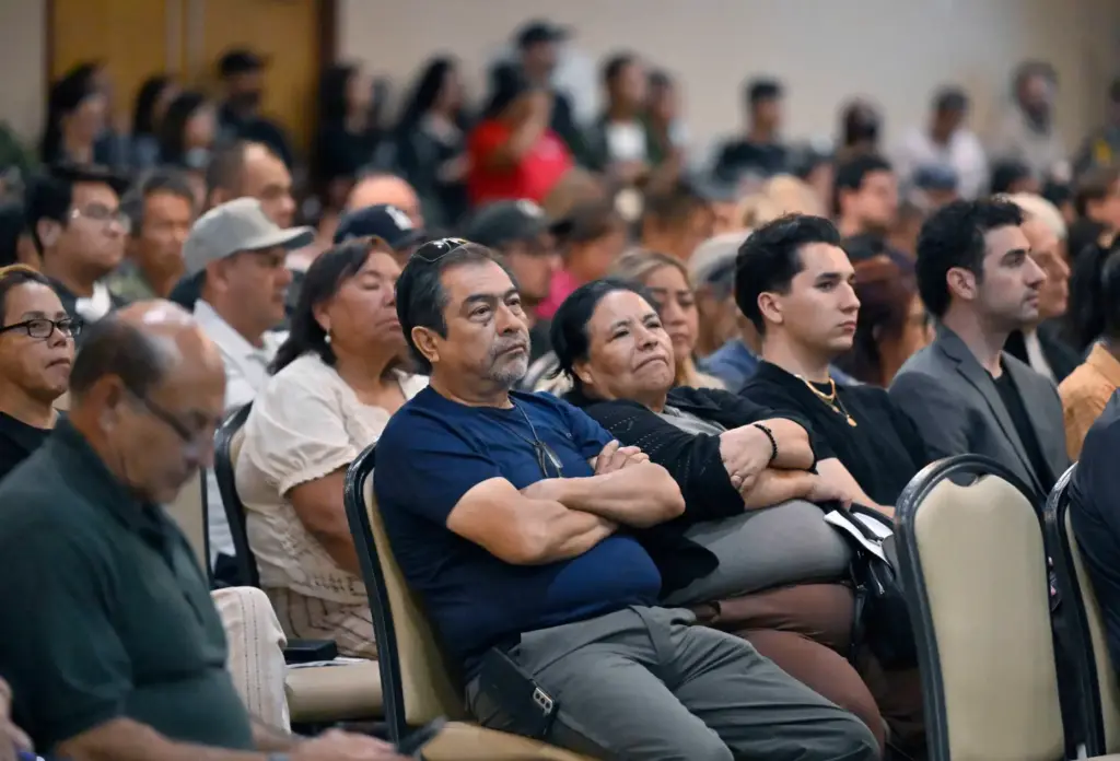 It was standing room only, as crowds of people attended...