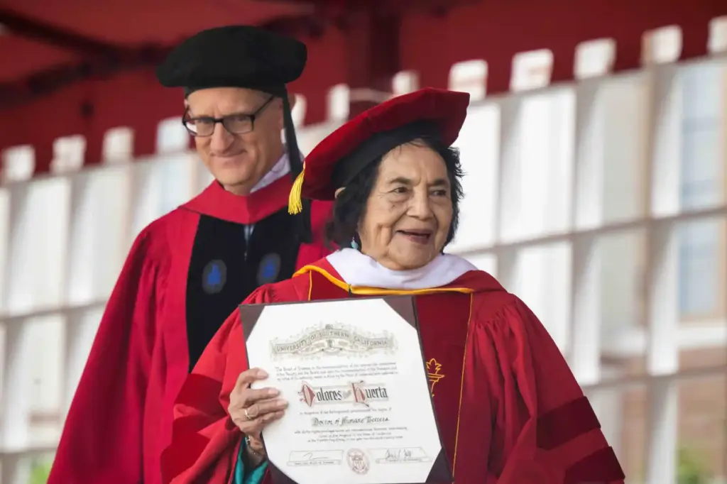 Labor and civil rights leader Dolores Huerta, co-founder of the...