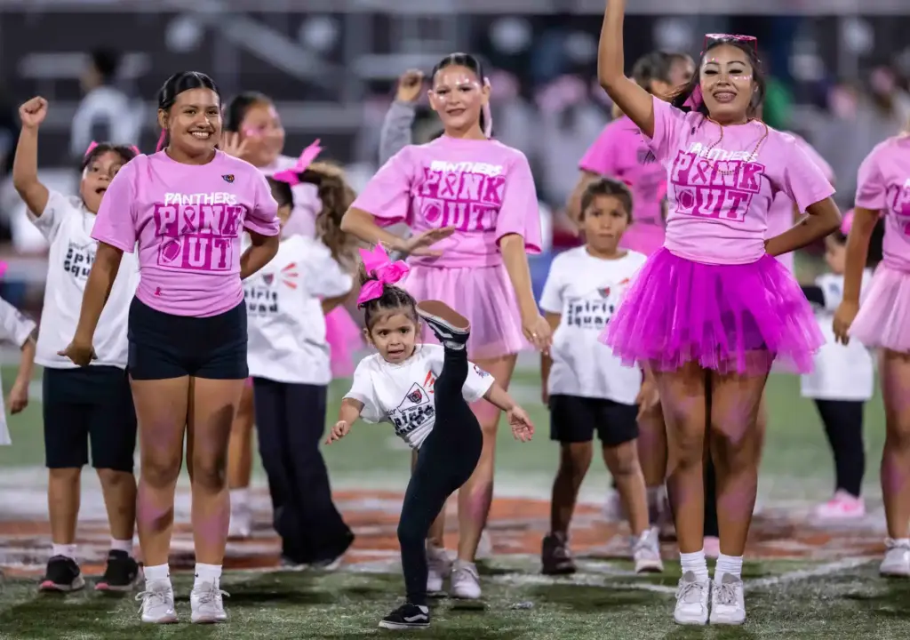 Orange High School Junior Spirit Squad members join the Spirt...