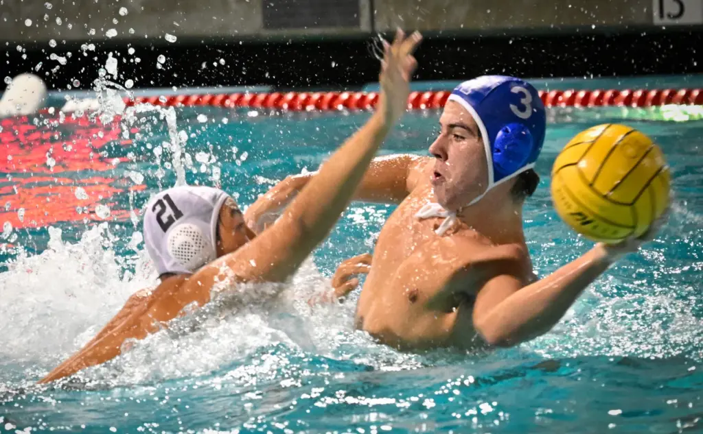 JSerraâs Dylan Park, left, attempts to block Santa Margaritaâs Braham...