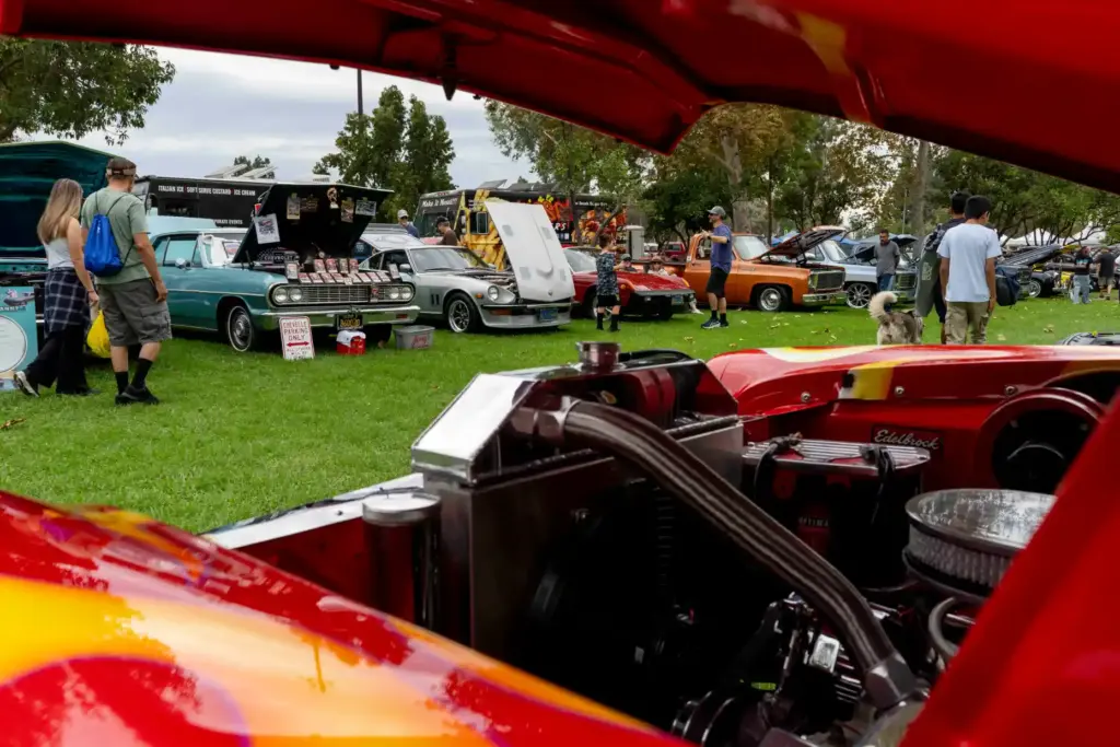 Attendees explore the car show during the annual Heritage Festival...