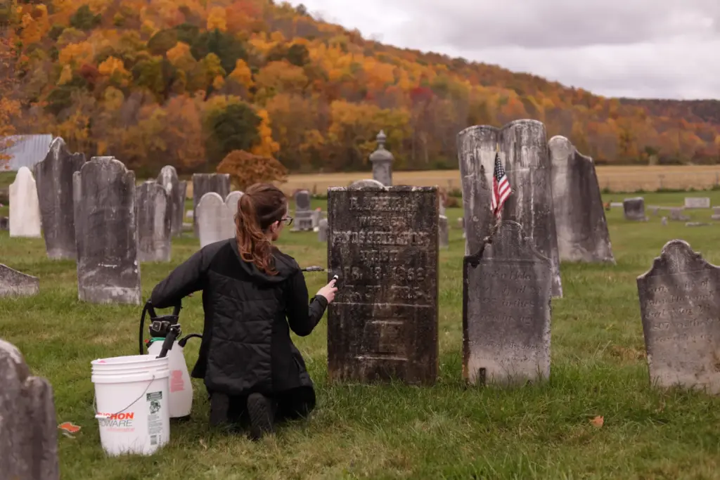 Caitlin Abrams, who became popular on TikTok for her grave...