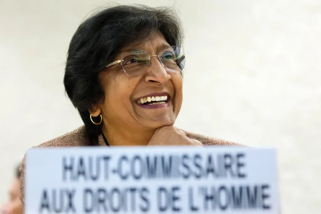 U.N. human rights chief Navanethem Pillay prior to a session of the Human Rights Council.