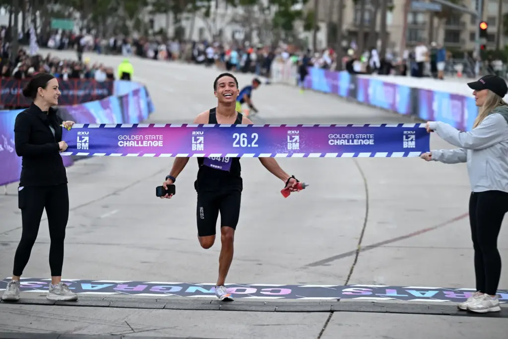 Xavier Smith wins the 2026 2XU Long Beach Marathon on...