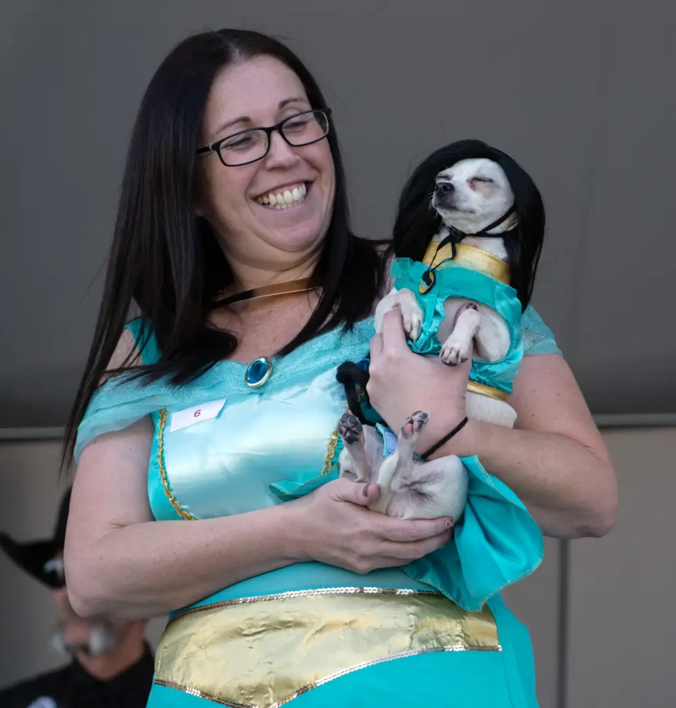 Rachel Harrison takes part in the Silverado Days look-alike pet...