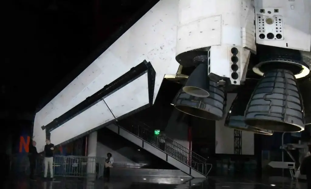 The Space Shuttle Endeavour’s new âReady-to-Launch” display at the Discovery...