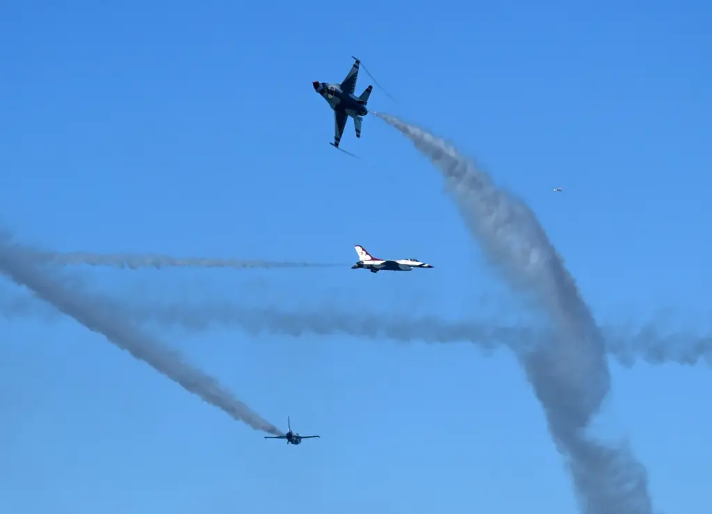 The United States Air Force Thunderbirds perform during the Pacific...