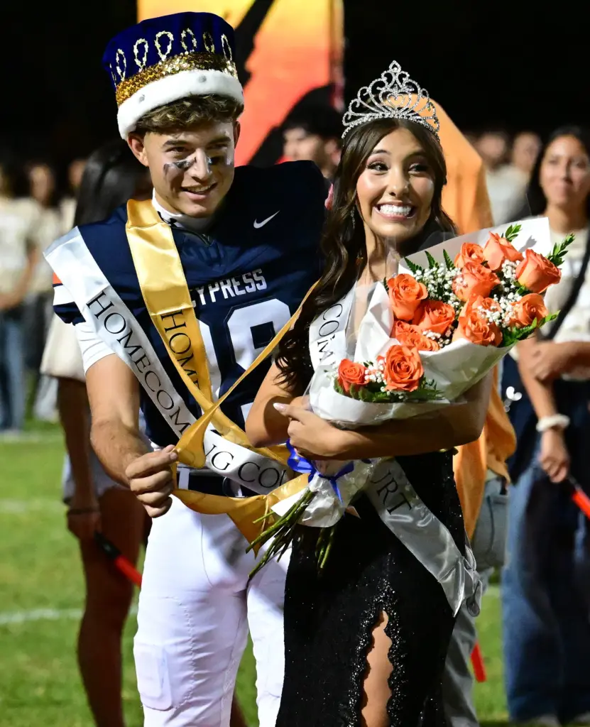 Peter Batsaras #19 of Cypress was crowned Home Coming King...
