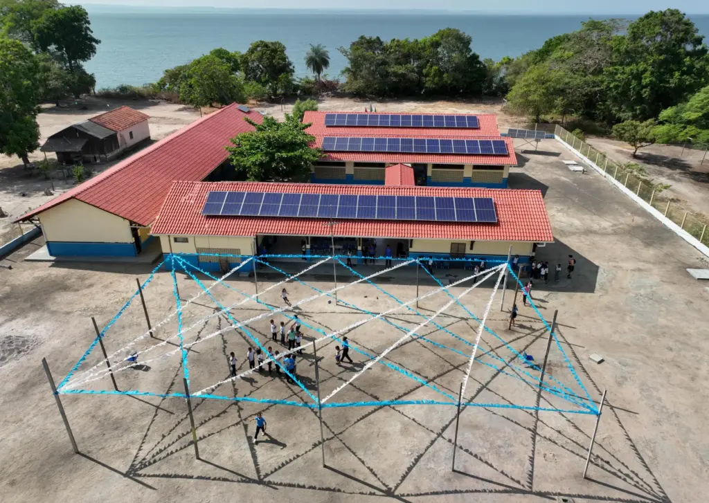 The Sao Benedito School, powered by solar panels on the...