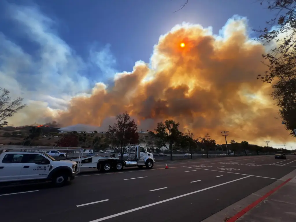 Smoke from the Norte fire on Friday, October, 16, 2026....