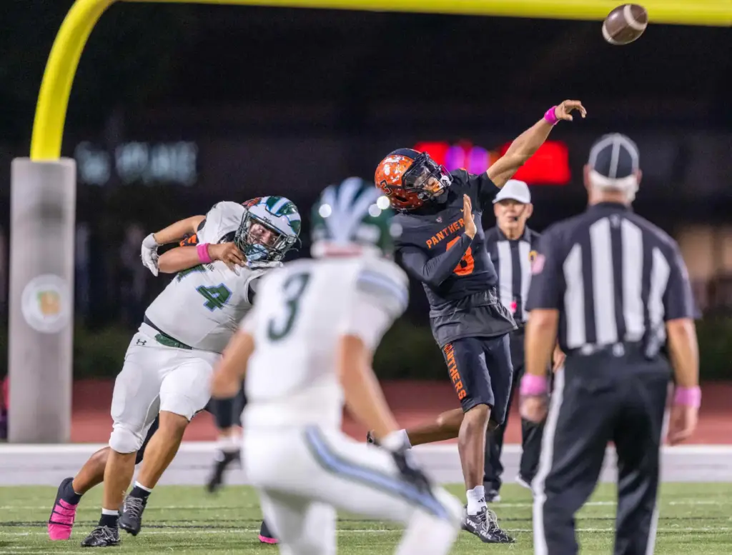 Orange quarterback Star Thomas III (3) throws the ball during...