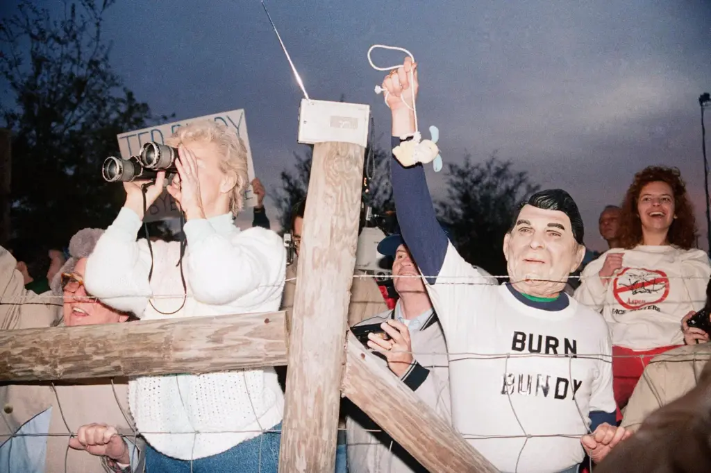 FILE – A toy bunny is hung in effigy by...