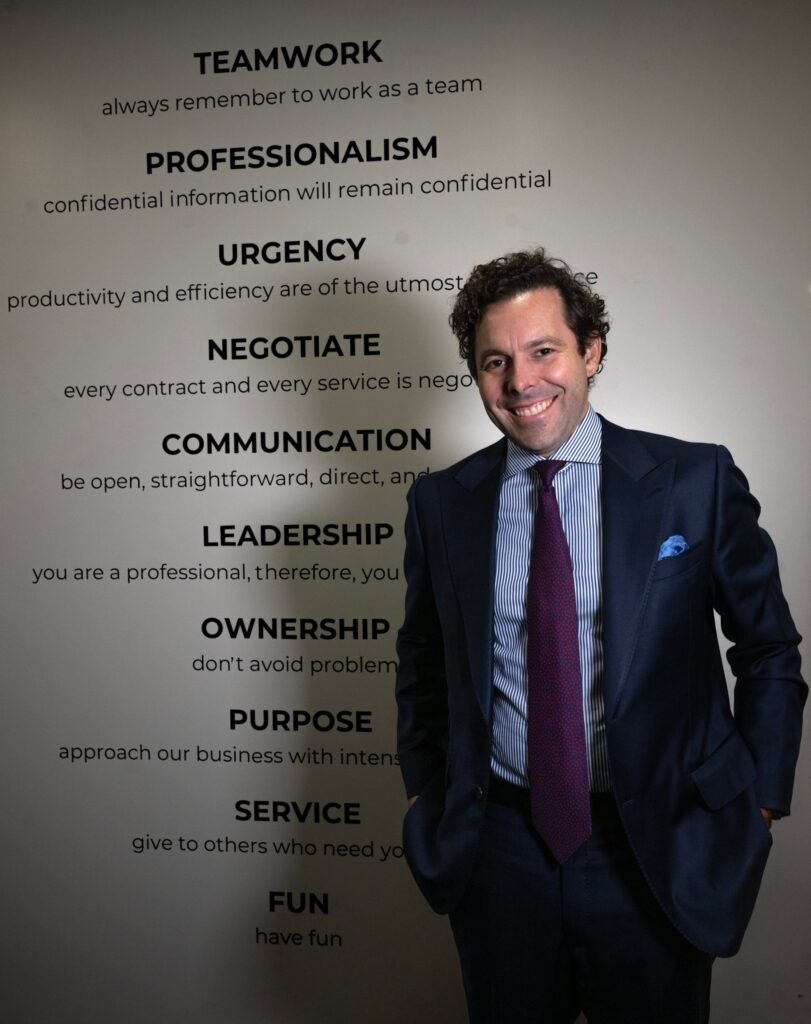 President and CEO of Sunwest Bank, Carson Lappetito, inside the...