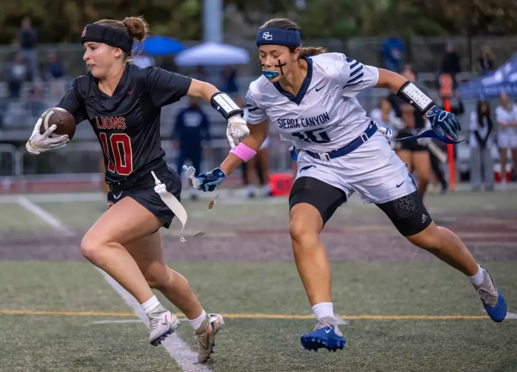 JSerraâs Avery Olson (10) carries the ball as Sierra Canyon...