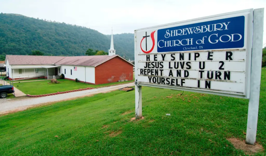FILE — A sign in front of the Shrewsbury Church...
