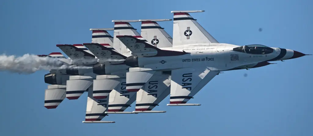The United States Air Force Thunderbirds perform during the Pacific...