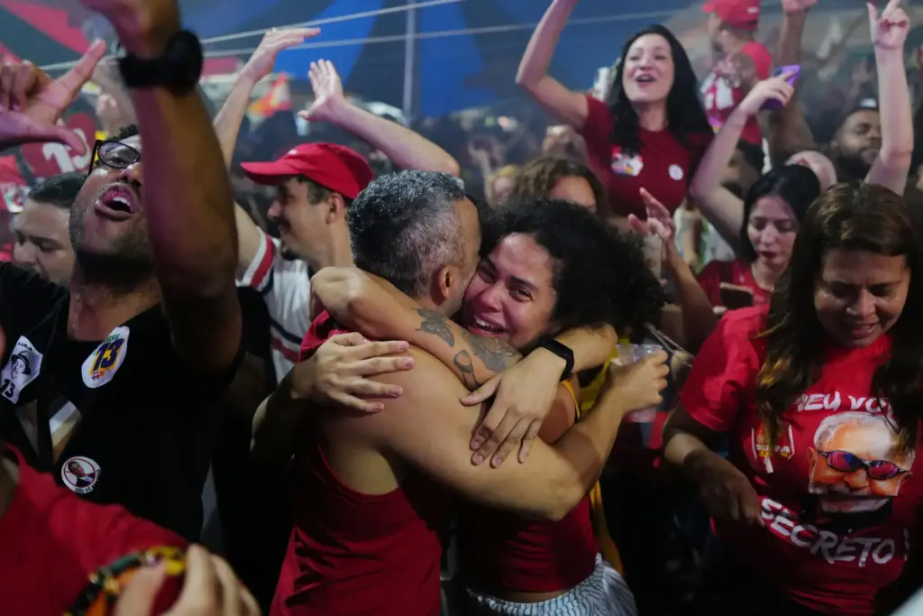 Supporters of President Luiz Inacio Lula da Silva celebrate after he won the presidential runoff.