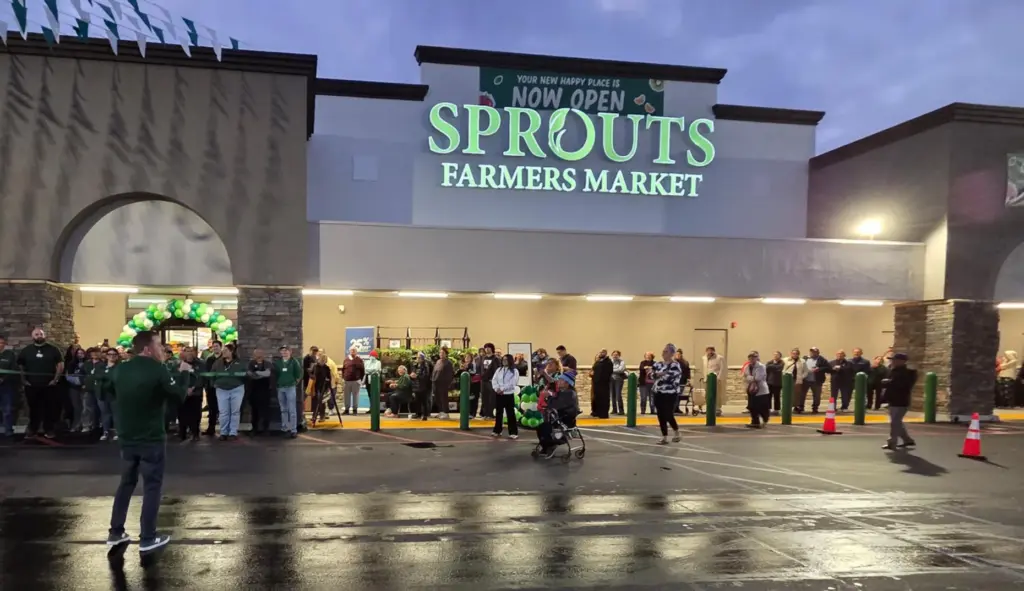 Sprouts Farmers Market opened to a little bit of rain...