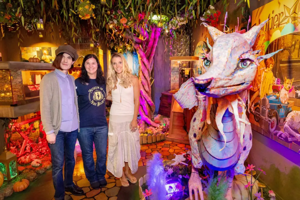 Museum founders Geoff and Amy Mitchell, and Kelsey Irvin an...