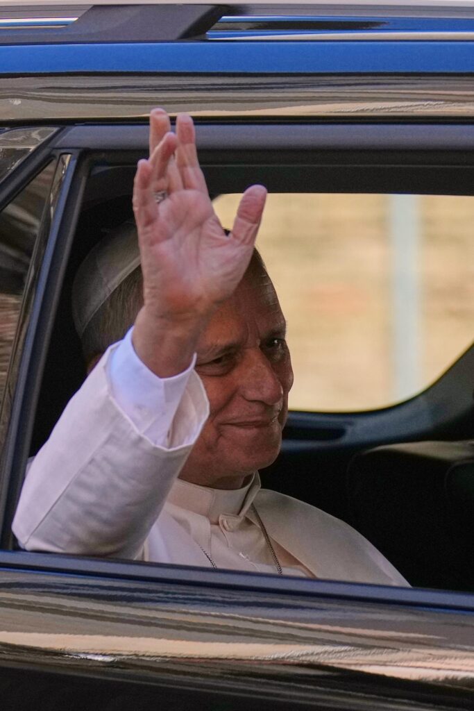 Pope Leo XIV leaves the Vatican for the Agostino Gemelli Polyclinic in Rome.