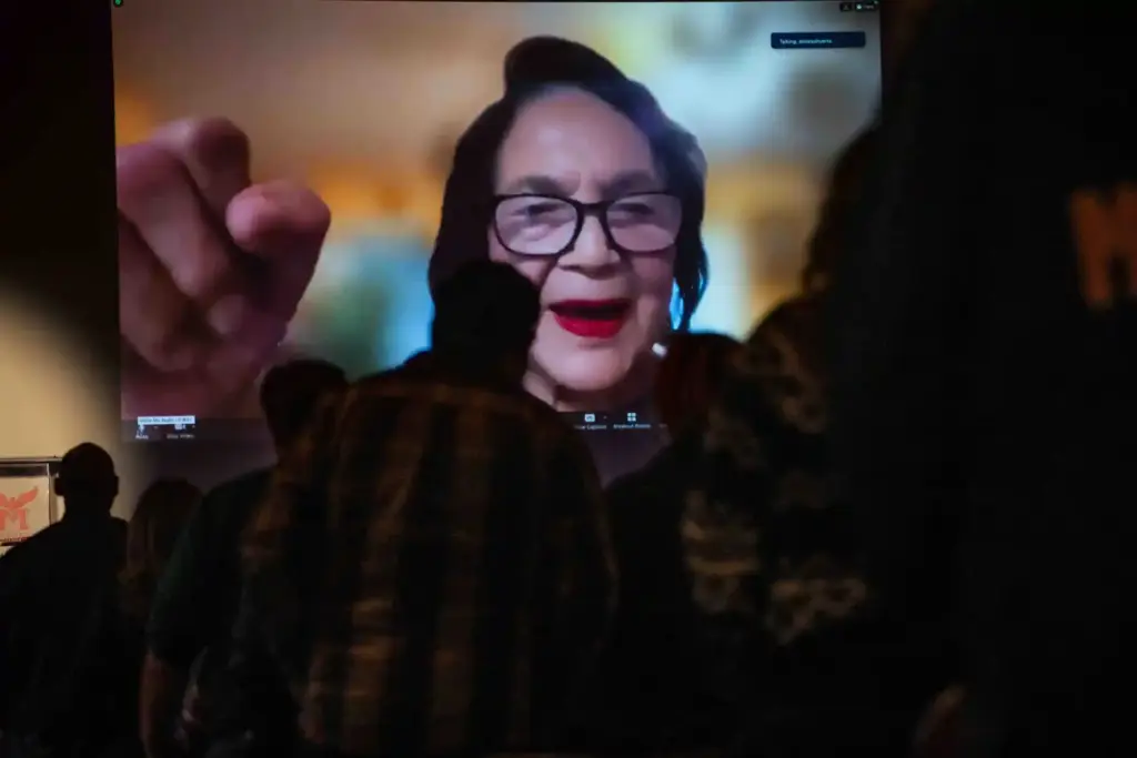Labor and civil rights leader Dolores Huerta, co-founder of the...