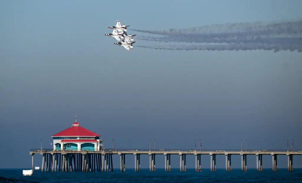 The United States Air Force Thunderbirds perform during the Pacific...
