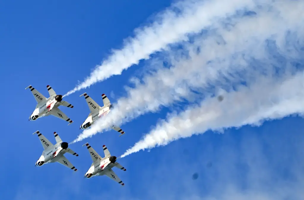 The United States Air Force Thunderbirds perform during the Pacific...