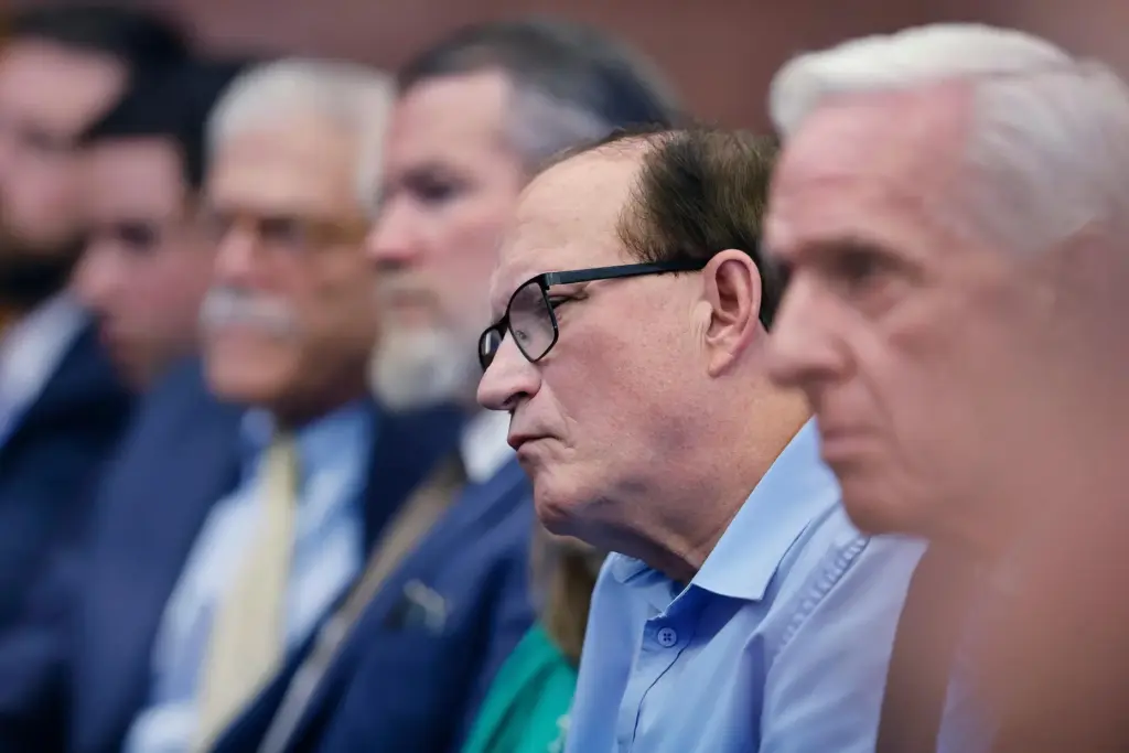 Lindsay Clancy’s father Michael Musgrove listens to the motions hearing...