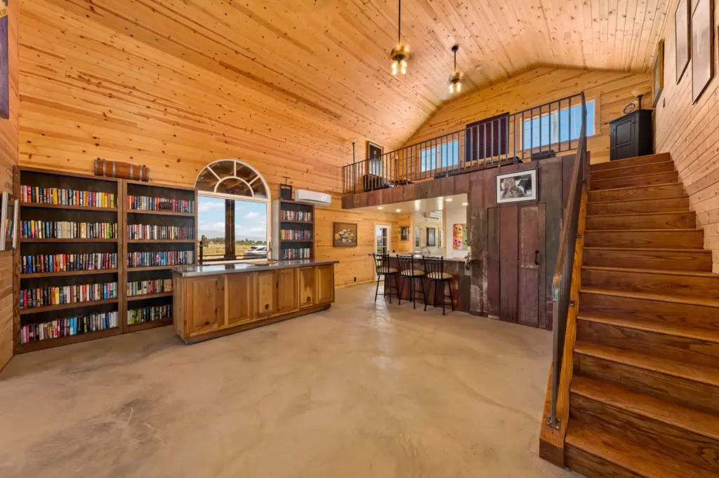 Inside the two-story event barn. (Photo by Dusan Simonovic, Estate...