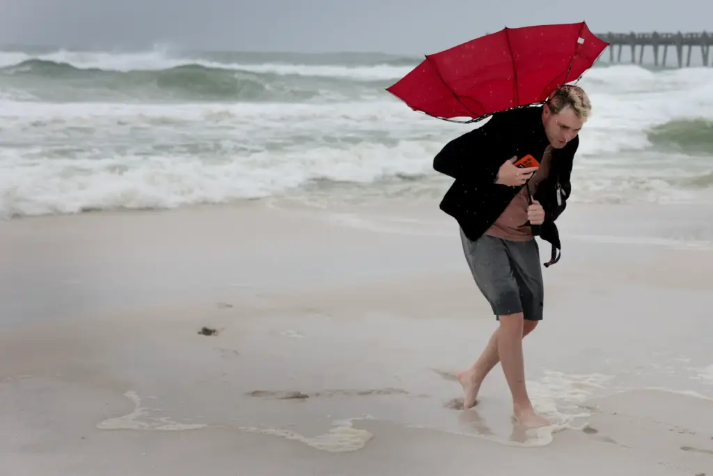 Michael Collins visits the beach as winds pick up ahead...