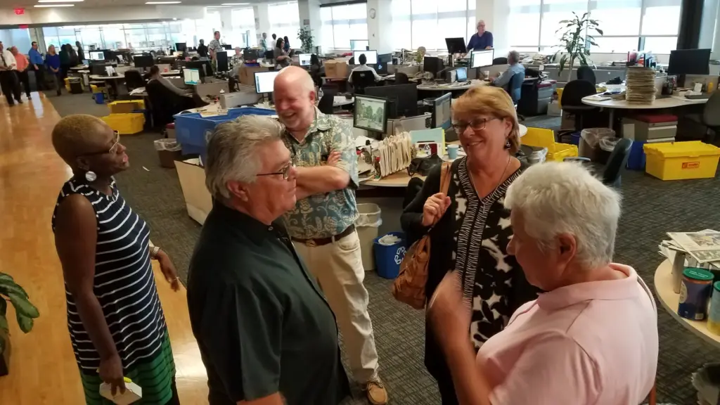 The old newsroom in the old building on Grand Avenue...