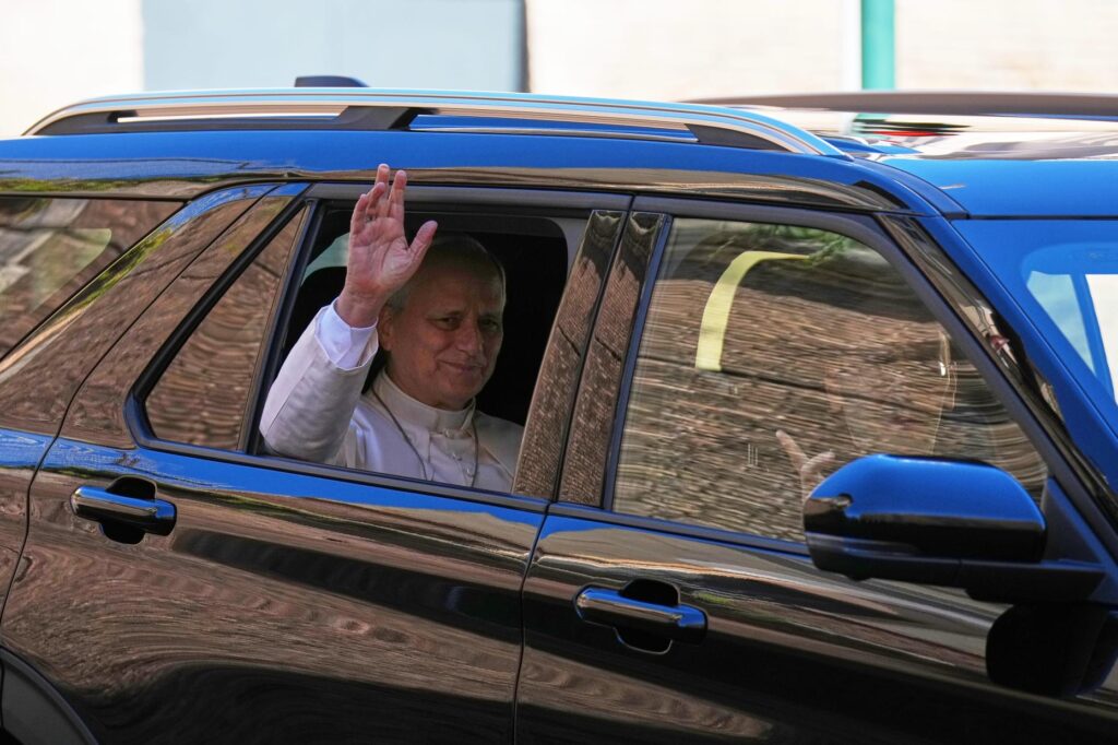 Pope Leo XIV leaves the Vatican for the Agostino Gemelli Polyclinic in Rome.