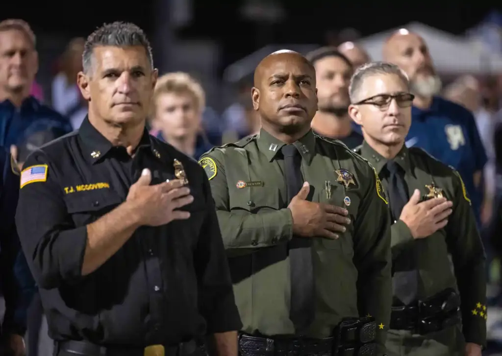 Orange County Fire Authority Chief TJ McGovern, Orange County Sheriffâs...