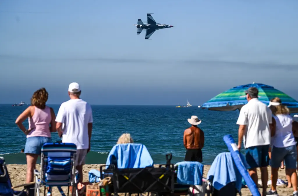 The United States Air Force Thunderbirds perform during the Pacific...