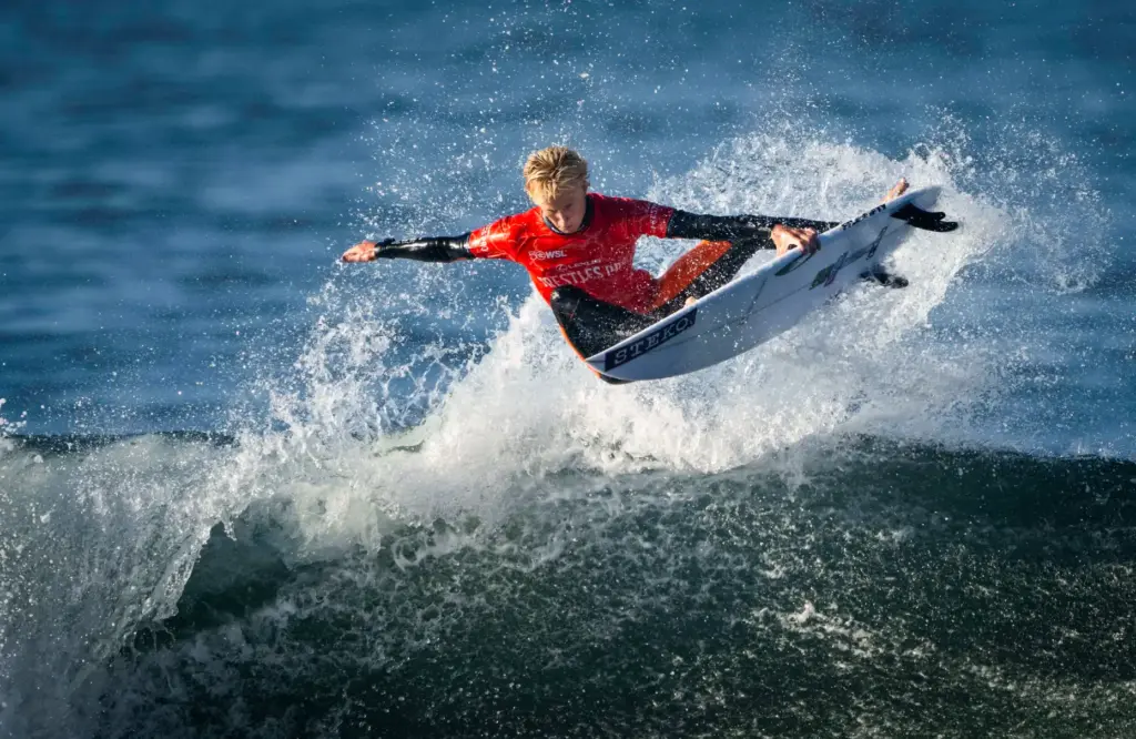 Hayden Rodgers of San Clemente surfs in the menâs trials...