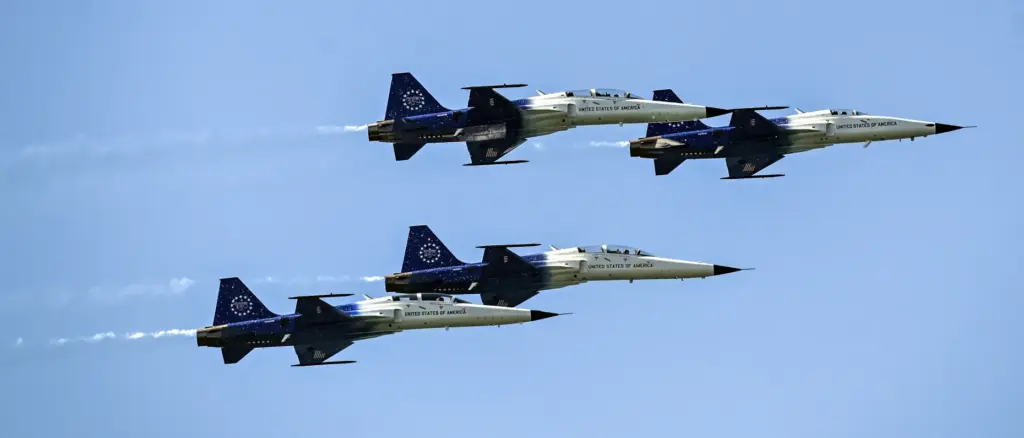 NASA Freedom 250 Jets, F-5 jets wearing special Freedom 250...
