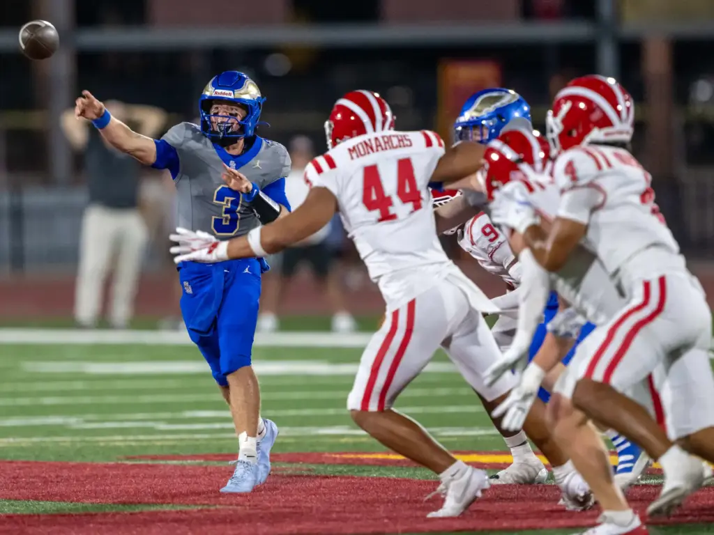 Santa Margarita quarterback Fletch Palmer (3) throws the ball during...
