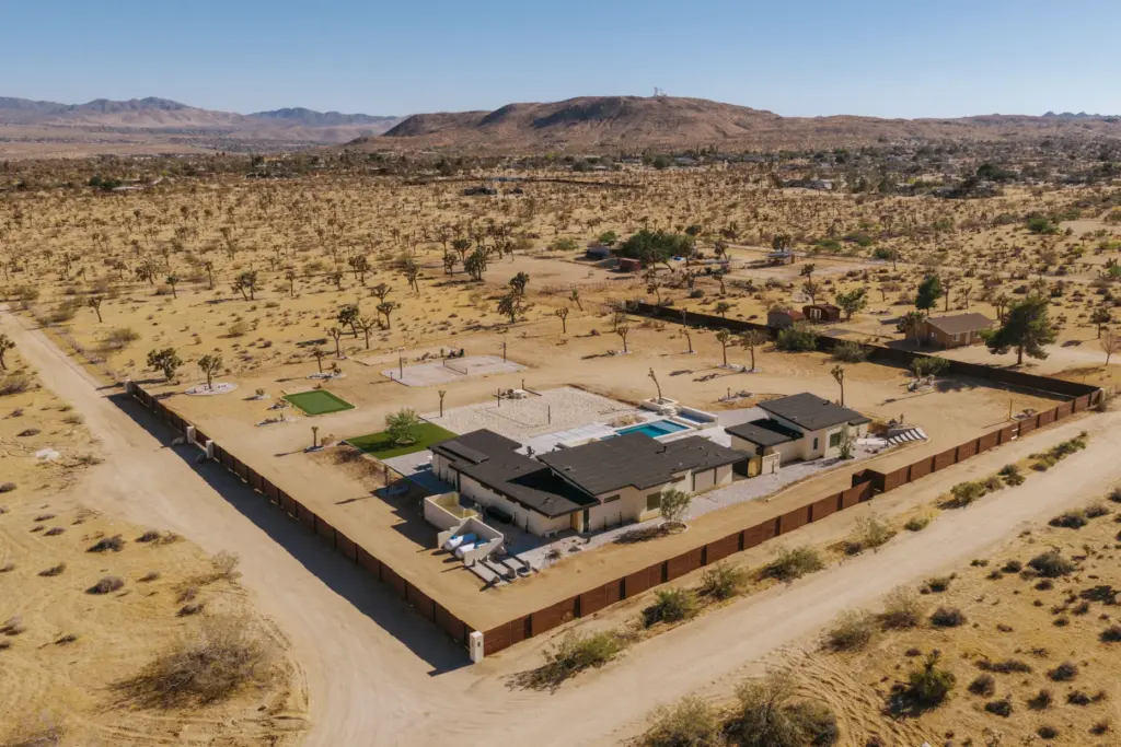 An aerial view of the newly built 2.5-acre Yucca Valley...