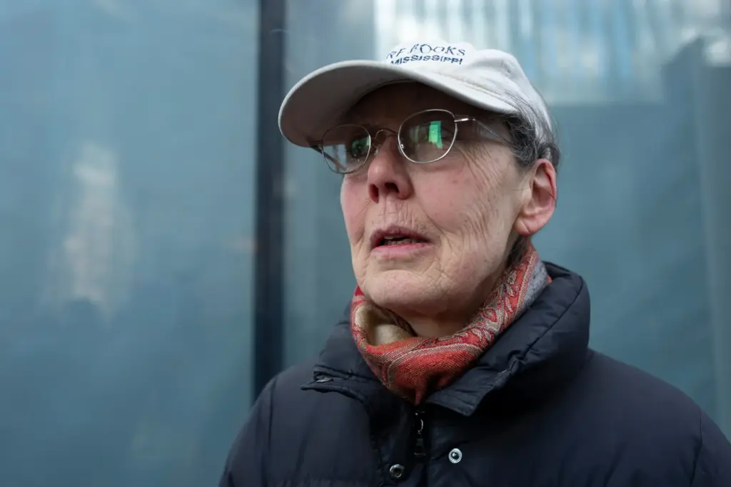 Anne Carson attends the dedication ceremony for The Shed in New York.