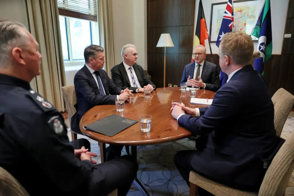 Australian Prime Minister Anthony Albanese holds a meeting.
