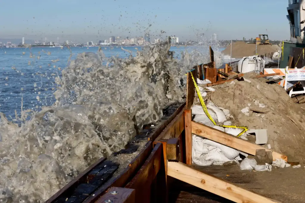 High surf continues along the Peninsula during high tide on...