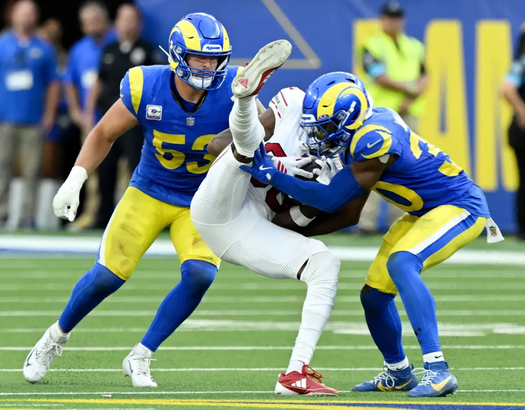 Arizona Cardinals wide receiver Jalen Brooks (86) is hit by...